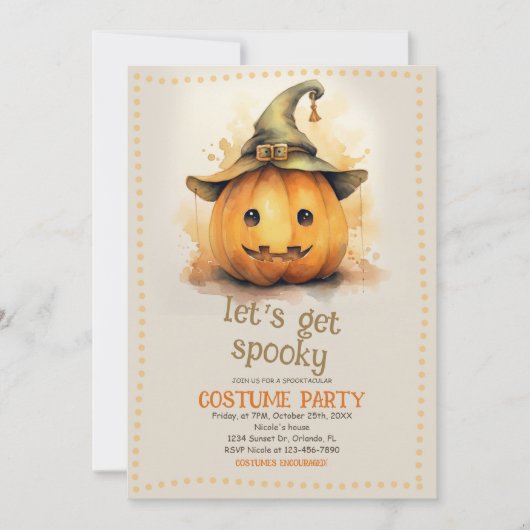 Spooky Halloween kostuum feest Kaart (Voorkant)