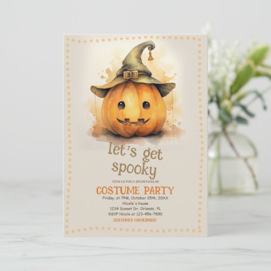 Spooky Halloween kostuum feest Kaart (Staand voorkant)