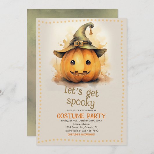 Spooky Halloween kostuum feest Kaart (Voorkant / Achterkant)