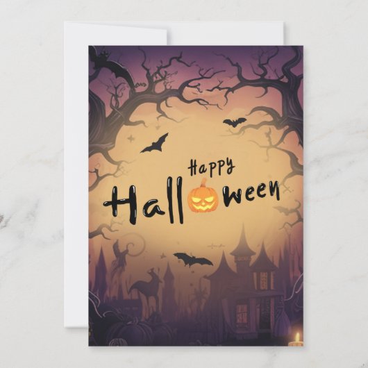 Spooky Halloween kostuum feest Kaart (Achterkant)