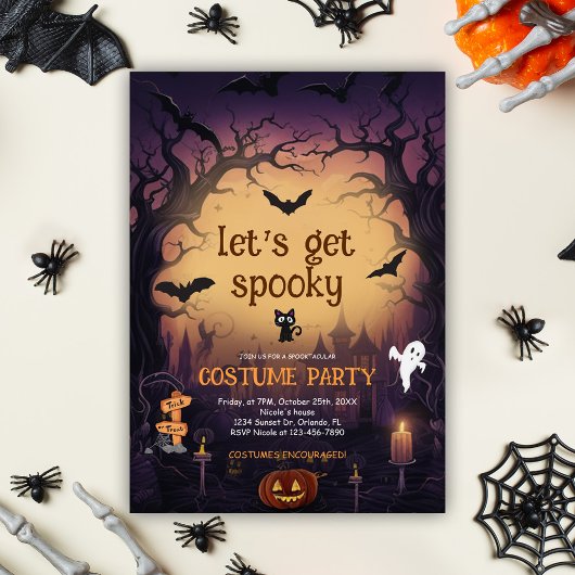 Spooky Halloween kostuum feest Kaart