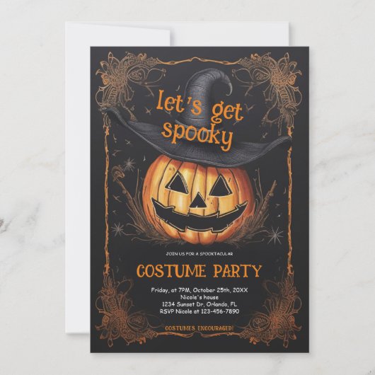 Spooky Halloween kostuum feest Kaart (Voorkant)