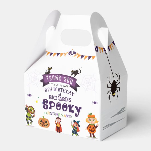 Spooky Halloween kostuum Kids Verjaardagsfeestje Bedankdoosjes (Achterkant)