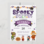 Spooky Halloween kostuum Kids Verjaardagsfeestje Kaart (Voorkant / Achterkant)