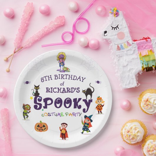 Spooky Halloween kostuum Kids Verjaardagsfeestje Papieren Bordje (Feest)