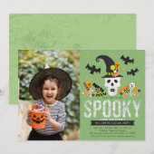 Spooky Halloween Kostuum Party Foto Uitnodigen Kaart (Voorkant / Achterkant)