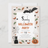 Spooky Halloween Kostuum Party Ghost Kinder Kaart (Voorkant)