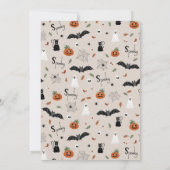 Spooky Halloween Kostuum Party Ghost Kinder Kaart (Achterkant)