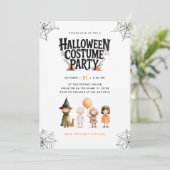 Spooky Halloween kostuum party kinder uitnodiging (Staand voorkant)