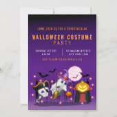 Spooky Halloween Kostuum Party Sinaasappel en Paar Kaart (Voorkant)