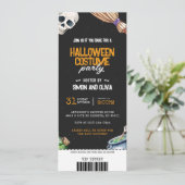 Spooky Halloween Kostuum Party Ticket Kaart (Staand voorkant)