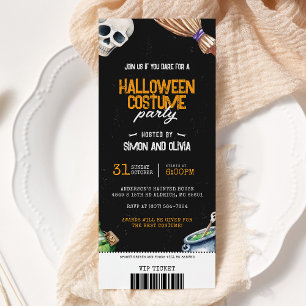 Spooky Halloween Kostuum Party Ticket Kaart