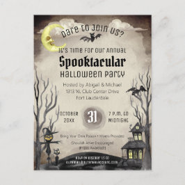Spooky Halloween kostuum Spooktacular Sepia Tone Briefkaart