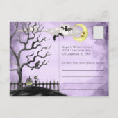 Spooky Halloween kostuum Spooktacular zwart Paarse Briefkaart (Achterkant)