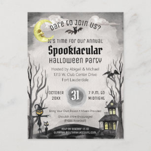 Spooky Halloween kostuum Spooktacular Zwart Wit Briefkaart