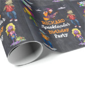 Spooky Halloween kostuum Verjaardag Wrapping Papie Cadeaupapier (Rol Hoek)