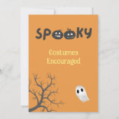 Spooky Halloween Kostuum Verjaardagsfeestje Kaart (Achterkant)