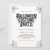 Spooky Halloween Kostuum Verjaardagsfeestje Kaart (Voorkant)