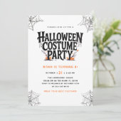Spooky Halloween Kostuum Verjaardagsfeestje Kaart (Staand voorkant)