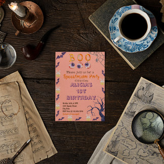 Spooky Halloween Kostuum Verjaardagsfeestuitnodigi Kaart