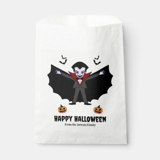 Spooky Halloween Kostuumfeest Dracula Vampire Bedankzakje (Voorkant)