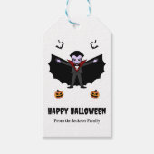 Spooky Halloween Kostuumfeest Dracula Vampire Cadeaulabel (Voorkant)