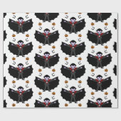 Spooky Halloween Kostuumfeest Dracula Vampire Cadeaupapier (Vlak)