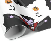 Spooky Halloween Kostuumfeest Dracula Vampire Cadeaupapier (Rol Hoek)