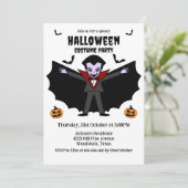 Spooky Halloween Kostuumfeest Dracula Vampire Kaart (Staand voorkant)