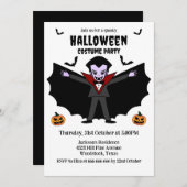 Spooky Halloween Kostuumfeest Dracula Vampire Kaart (Voorkant / Achterkant)