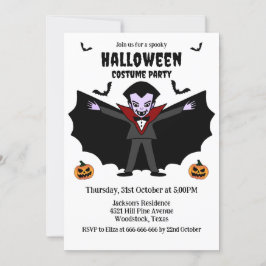 Spooky Halloween Kostuumfeest Dracula Vampire Kaart