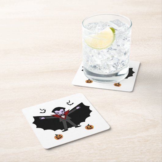 Spooky Halloween Kostuumfeest Dracula Vampire Kartonnen Onderzetters (Insitu)