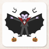 Spooky Halloween Kostuumfeest Dracula Vampire Kartonnen Onderzetters (Voorkant)