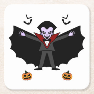 Spooky Halloween Kostuumfeest Dracula Vampire Kartonnen Onderzetters