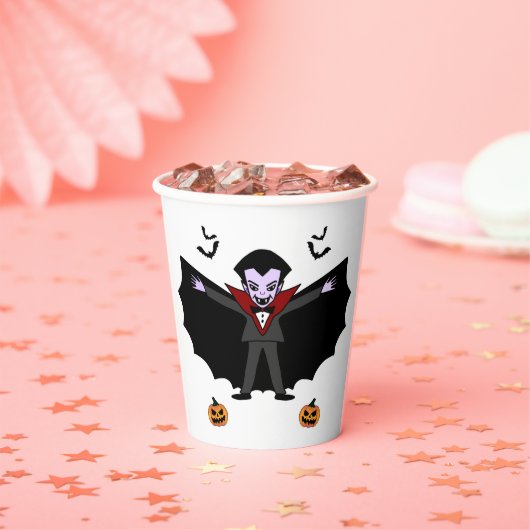 Spooky Halloween Kostuumfeest Dracula Vampire Papieren Bekers (Insitu)