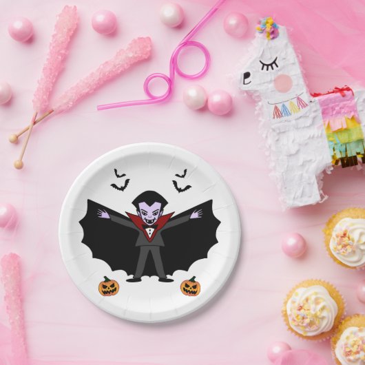 Spooky Halloween Kostuumfeest Dracula Vampire Papieren Bordje (Feest)