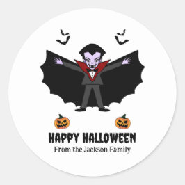 Spooky Halloween Kostuumfeest Dracula Vampire Ronde Sticker