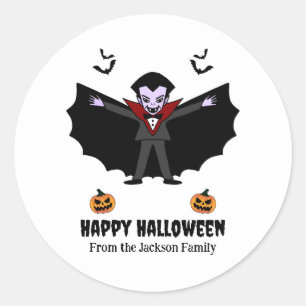 Spooky Halloween Kostuumfeest Dracula Vampire Ronde Sticker