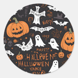 Spooky Halloween kostuums Ronde Sticker