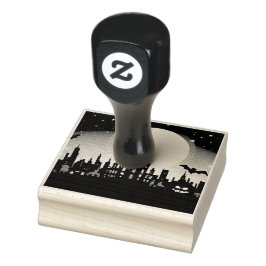 Spooky Halloween Landscape Ink Stamp Rubberstempel