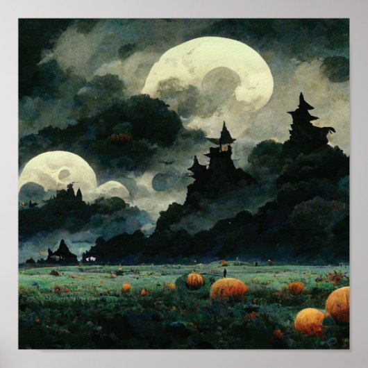 Spooky Halloween Landscapes Poster (Voorkant)