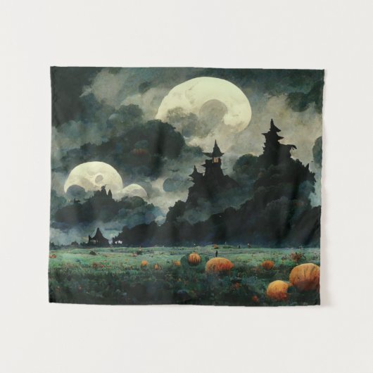 Spooky Halloween Landscapes Wandkleed (Voorkant (horizontaal))