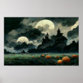 Spooky Halloween Landschap Poster (Voorkant)