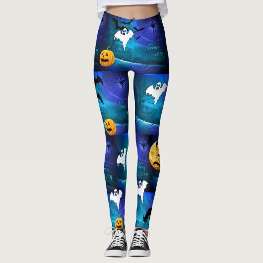Spooky Halloween Leggings Bats Running Pants (Voorkant)