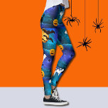 Spooky Halloween Leggings Bats Running Pants<br><div class="desc">Unieke leggings plaatsten afbeeldingen niet alleen een herhaling. Spooky Halloween</div>