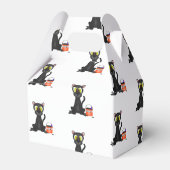 Spooky Halloween Leopard Black Cat Bedankdoosjes (Achterkant)