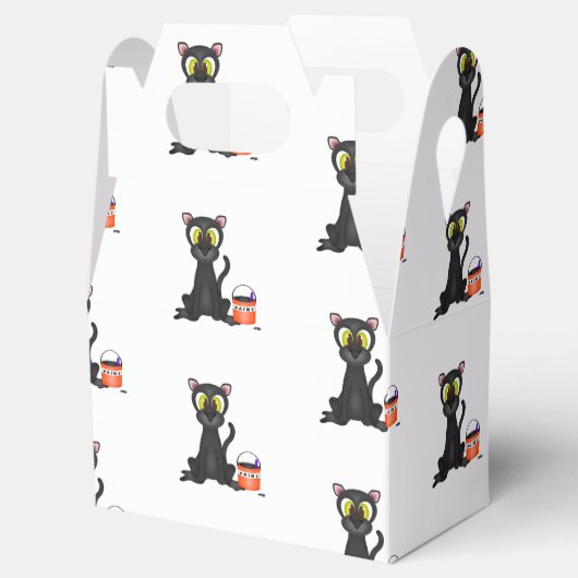 Spooky Halloween Leopard Black Cat Bedankdoosjes (Geopend)
