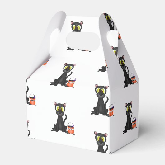 Spooky Halloween Leopard Black Cat Bedankdoosjes (Voorkant Zijde)