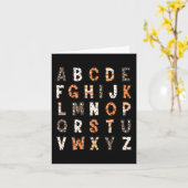 Spooky Halloween leraar alfabet Kaart (Gele Bloem)