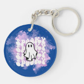 Spooky Halloween Letter Print White Sheet Ghost Sleutelhanger (Achterkant)